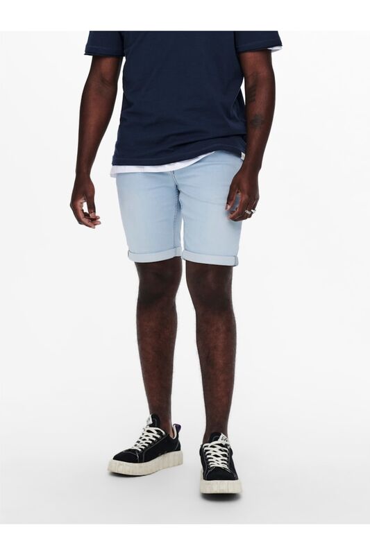 Only & Sons - ONSPLY LB JOG 8587 PIM DNM SHORTS NOOS Erkek Mavi Şort - 22018587
