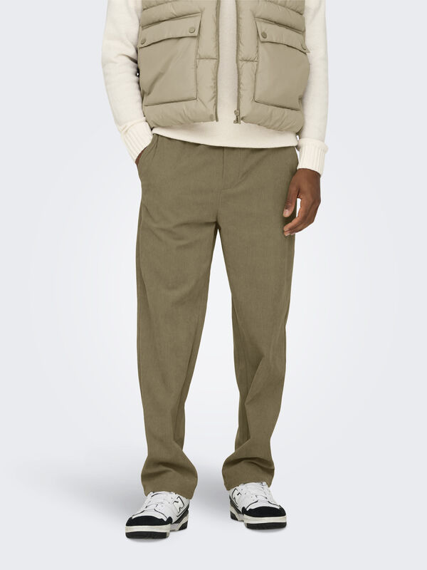 Only & Sons - ONSSINUS LOOSE CORDUROY 0111 PANT Erkek Kahverengi Pantolon - 22027421