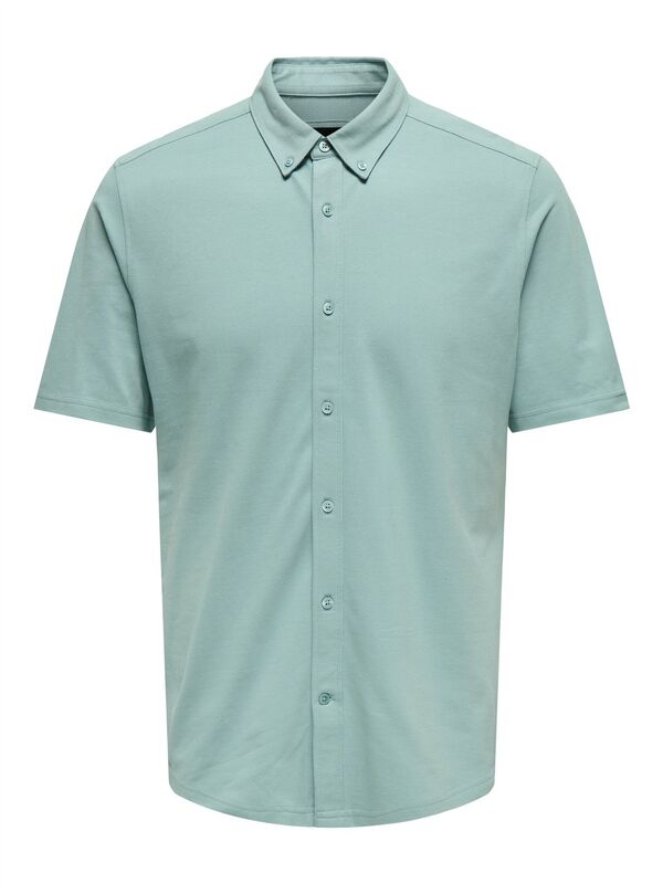 ONSTARP SLIM PIQUE BTN DOWN SS SHIRT Erkek Mavi KK Gömlek - 22026106