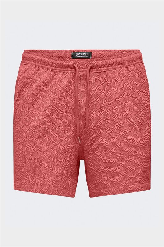 ONSTED LIFE SOLID SEERSUCKER SWIM NOOS Erkek Kırmızı Deniz Şortu - 22028813