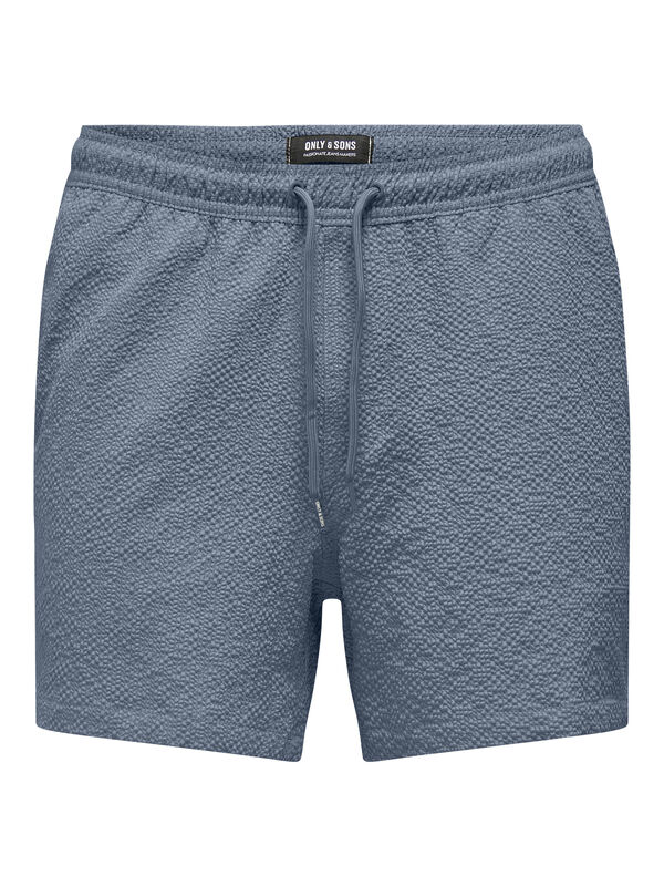 Only & Sons - ONSTED LIFE SOLID SEERSUCKER SWIM NOOS Erkek Mavi Deniz Şortu - 22028813