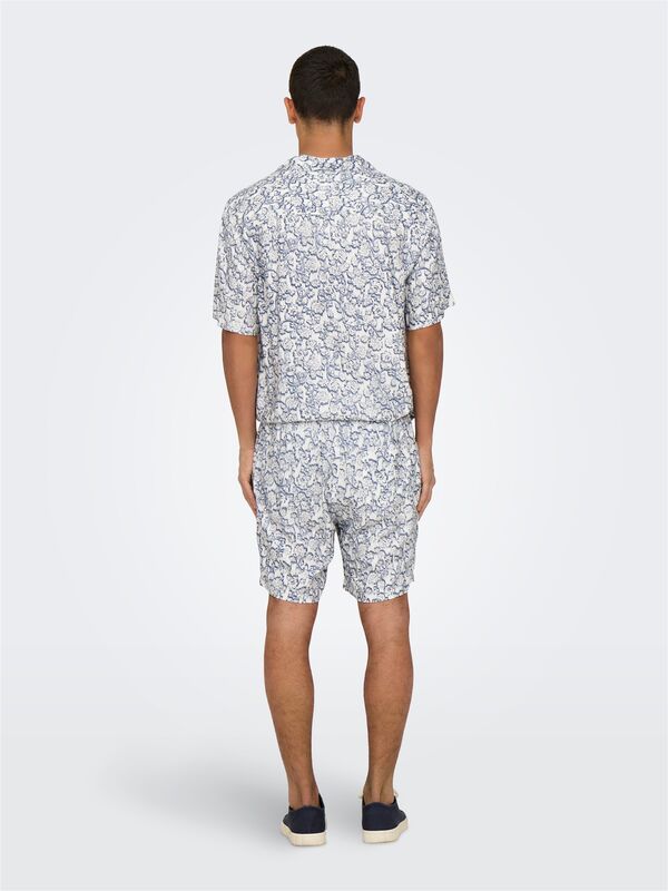 ONSTEL DASH LIFE REG AOP SHORTS Erkek Beyaz Şort - 22032734