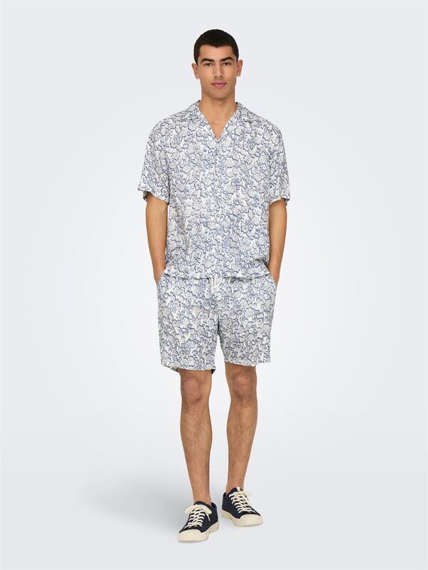 ONSTEL DASH LIFE REG AOP SHORTS Erkek Beyaz Şort - 22032734