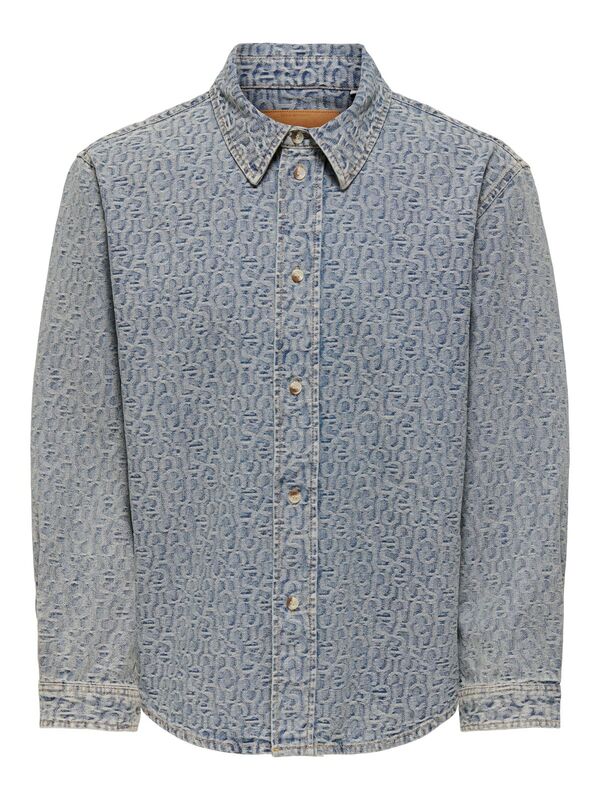 Only & Sons - ONSTHEO JAQ LB 4103 YFM DNM OVERSHIRT Erkek Mavi Gömlek - 22034103