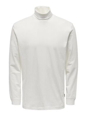 Only & Sons - ONSTHOR REG ROLL NECK Erkek Beyaz Sweatshirt - 22026436