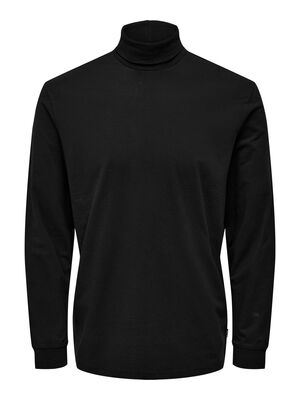 Only & Sons - ONSTHOR REG ROLL NECK Erkek Siyah Sweatshirt - 22026436