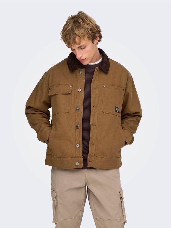 Only & Sons - ONSTIMBER COTTON JACKET OTW Erkek Kahverengi Mont - 22035717