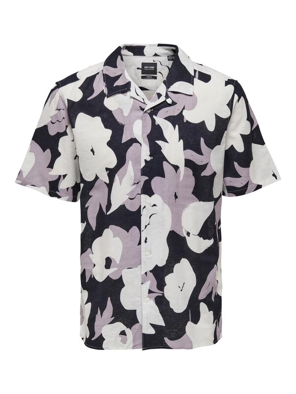 ONSTREV REG CTN LIN AOP SS SHIRT NOOS Erkek Pembe KK Gömlek - 22025125