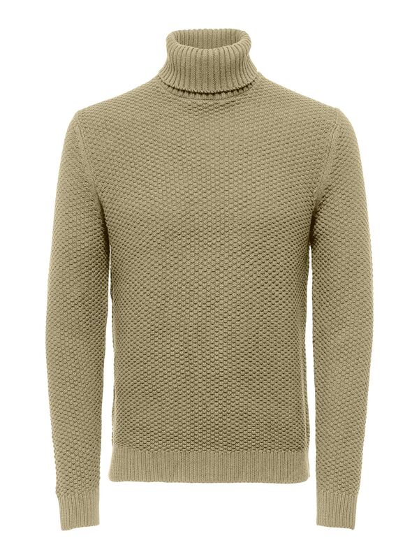 Only & Sons - Onstuck 7 Roll Neck Knit Erkek Bej Kazak - 22022595