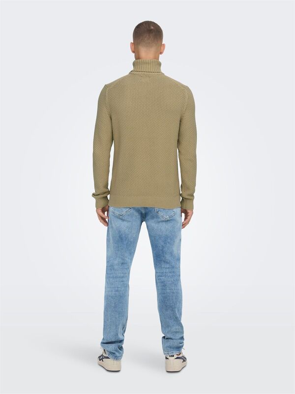 Onstuck 7 Roll Neck Knit Erkek Bej Kazak - 22022595