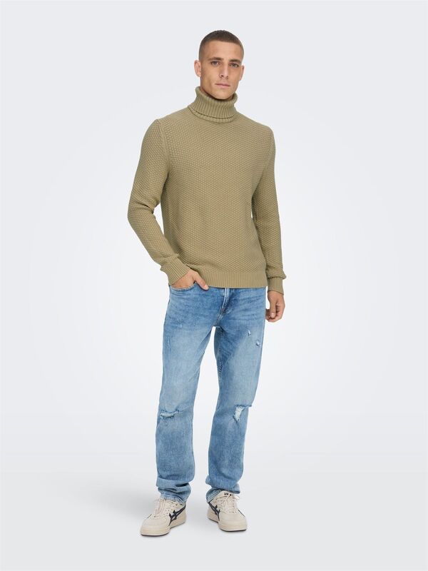 Onstuck 7 Roll Neck Knit Erkek Bej Kazak - 22022595