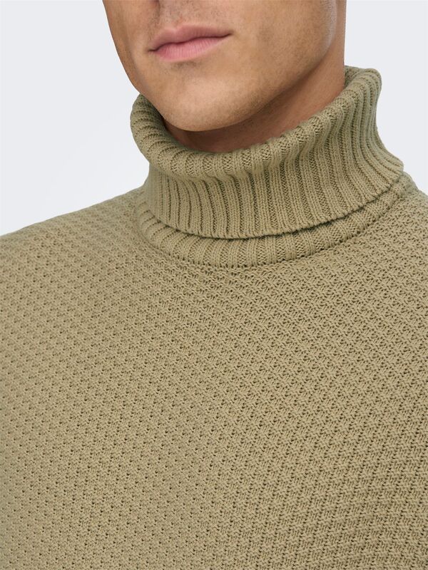 Onstuck 7 Roll Neck Knit Erkek Bej Kazak - 22022595