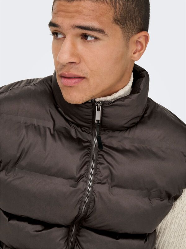 ONSUNION SEAMLESS LIFE PUFFER VEST OTW Erkek Kahverengi Yelek - 22034830