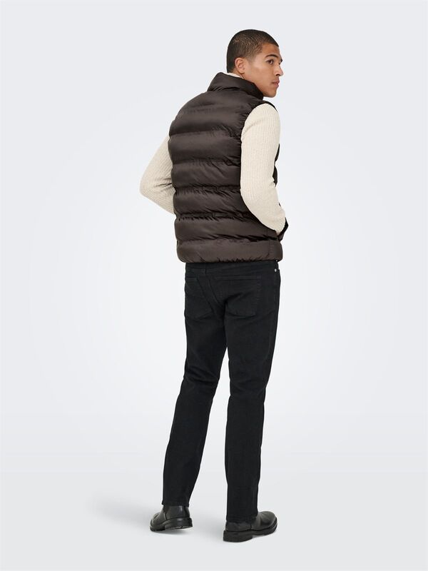 ONSUNION SEAMLESS LIFE PUFFER VEST OTW Erkek Kahverengi Yelek - 22034830