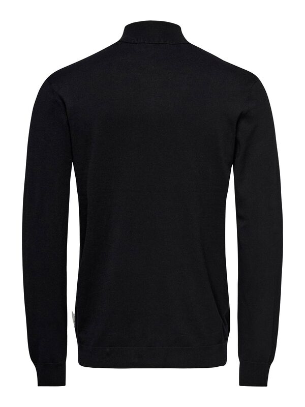 ONSWYLER LIFE REG 14 HALF ZIP KNIT NOOS Erkek Black Kazak - 22021264
