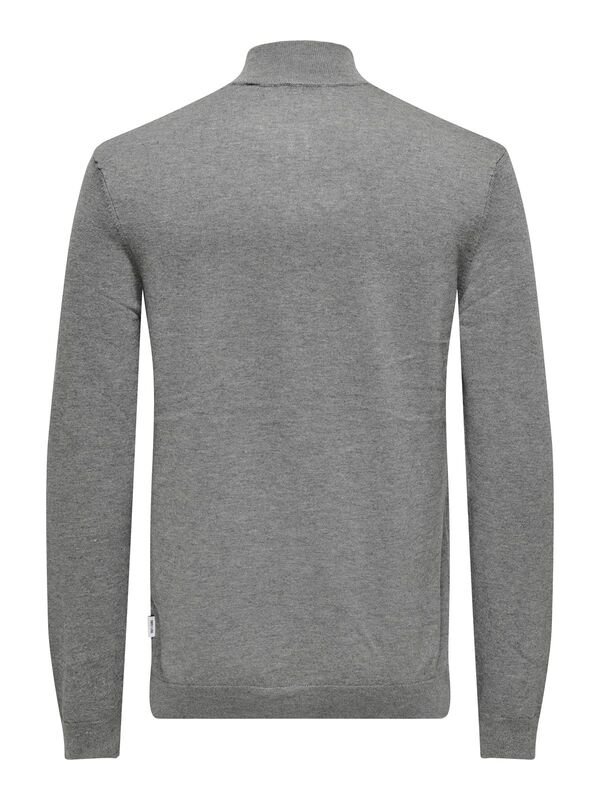 ONSWYLER LIFE REG 14 HALF ZIP KNIT NOOS Erkek Gray Kazak - 22021264