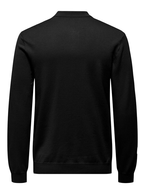 ONSWYLER LIFE REG 14 HALF ZIP POLO KNIT Erkek Black Kazak - 22034225