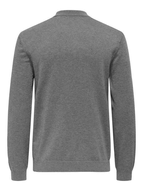 ONSWYLER LIFE REG 14 HALF ZIP POLO KNIT Erkek Gray Kazak - 22034225