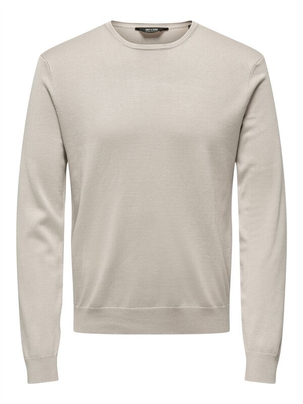 ONSWYLER LIFE REG 14 LS CREW KNIT NOOS Erkek Bej Kazak - 22020088