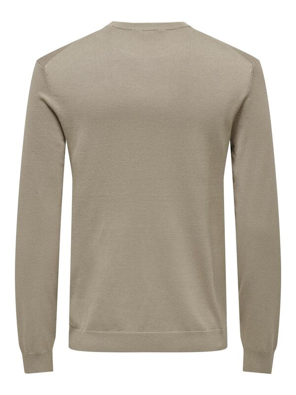 ONSWYLER LIFE REG 14 LS CREW KNIT NOOS Erkek Kahverengi Kazak - 22020088