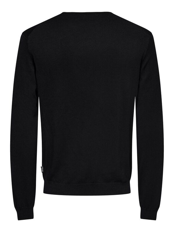 ONSWYLER LIFE REG 14 LS CREW KNIT NOOS Erkek Siyah Kazak - 22020088