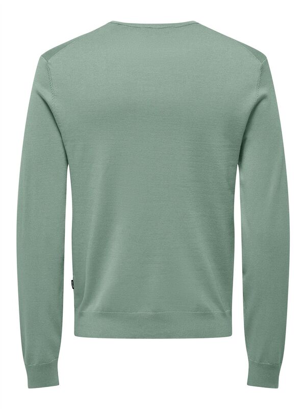 ONSWYLER LIFE REG 14 LS CREW KNIT NOOS Erkek Yeşil Kazak - 22020088