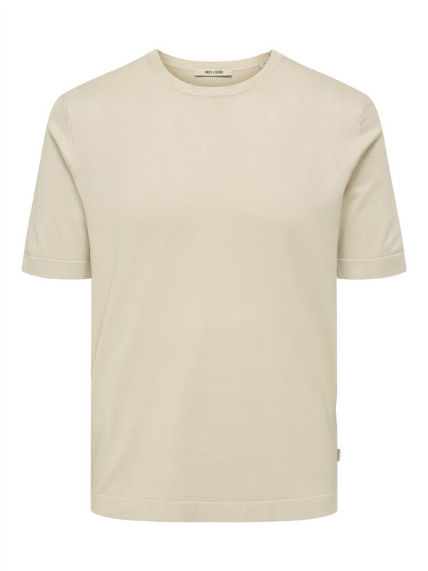 Only & Sons - ONSWYLER LIFE REG 14 SS KNIT Erkek Bej T-Shirt - 22022928