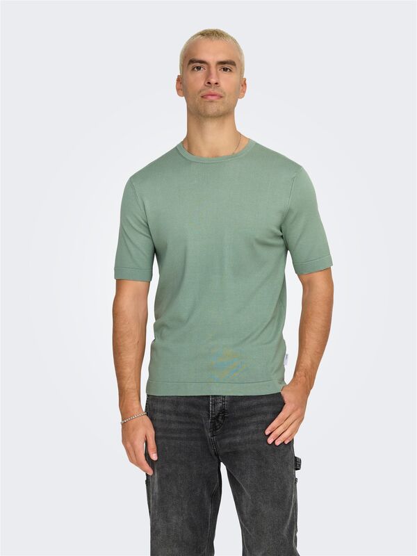 Only & Sons - ONSWYLER LIFE REG 14 SS KNIT Erkek Yeşil T-Shirt - 22022928