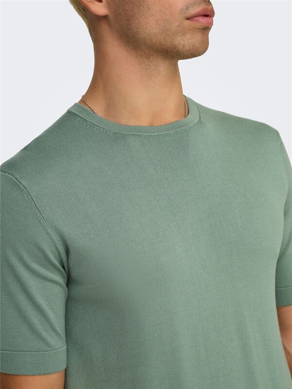 ONSWYLER LIFE REG 14 SS KNIT Erkek Yeşil T-Shirt - 22022928