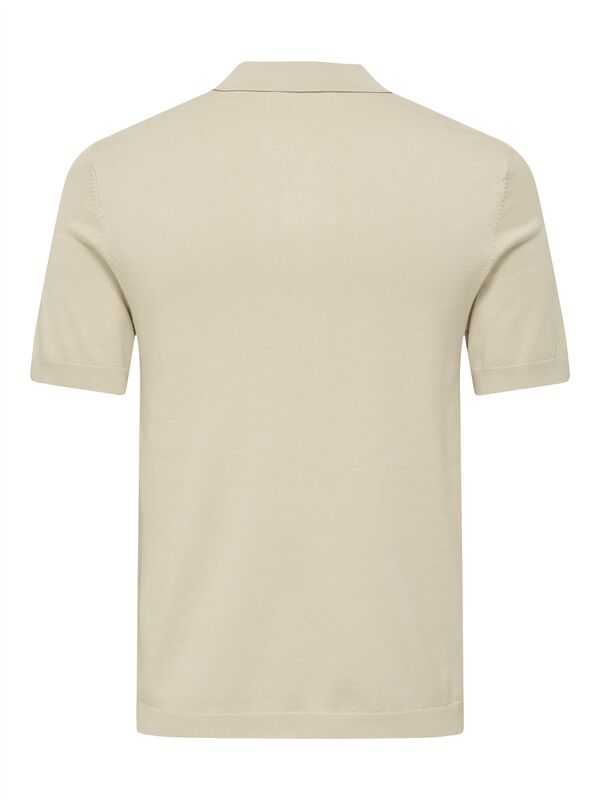 ONSWYLER LIFE REG 14 SS POLO KNIT NOOS Erkek Bej Kazak - 22022219