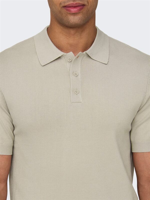 ONSWYLER LIFE REG 14 SS POLO KNIT NOOS Erkek Bej Kazak - 22022219