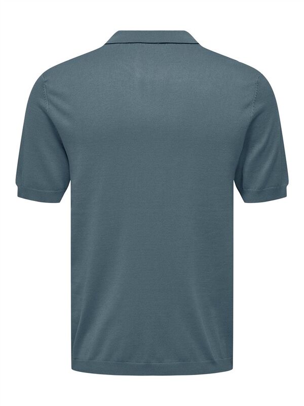 ONSWYLER LIFE REG 14 SS POLO KNIT NOOS Erkek Mavi Kazak - 22022219