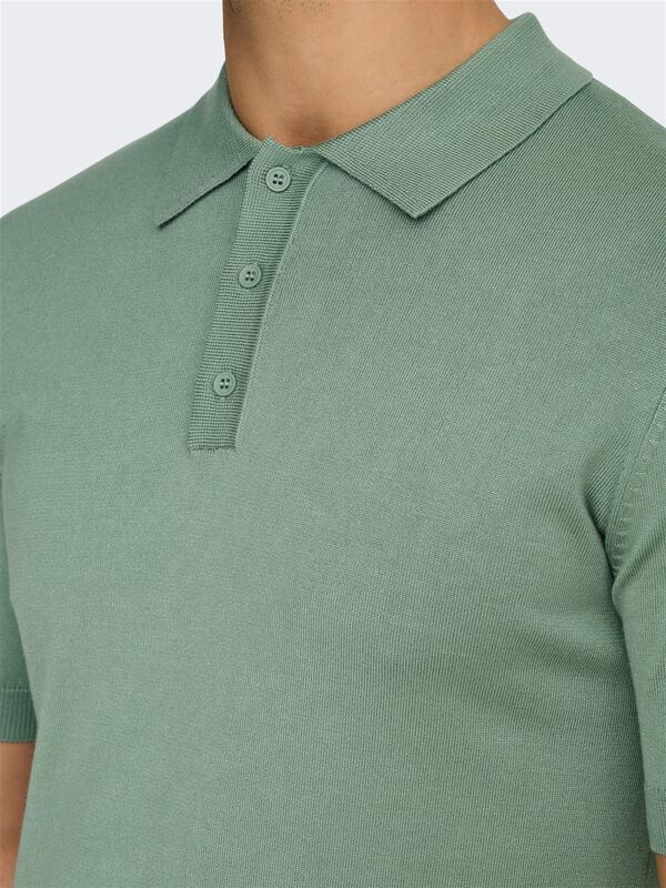 ONSWYLER LIFE REG 14 SS POLO KNIT NOOS Erkek Yeşil Kazak - 22022219
