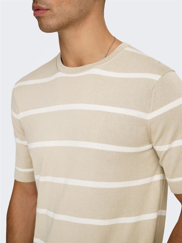 ONSWYLER LIFE REG 14 SS STRIPED KNIT Erkek Gri Kazak - OS22032764