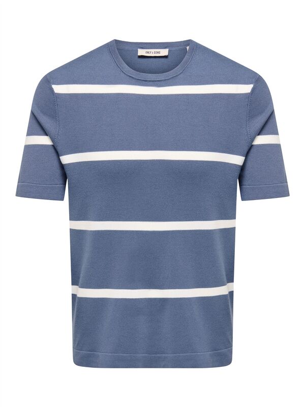 Only & Sons - ONSWYLER LIFE REG 14 SS STRIPED KNIT Erkek Mavi Kazak - OS22032764