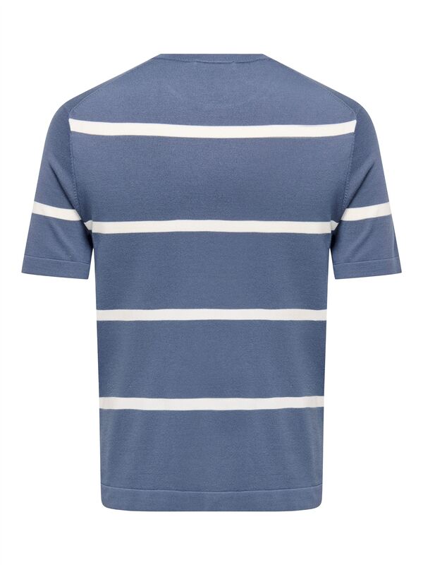 ONSWYLER LIFE REG 14 SS STRIPED KNIT Erkek Mavi Kazak - OS22032764