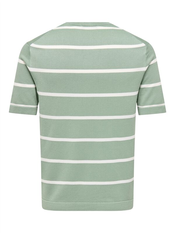 ONSWYLER LIFE REG 14 SS STRIPED KNIT Erkek Yeşil Kazak - OS22032764