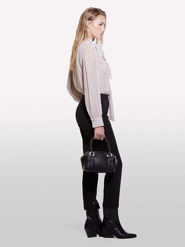 Önü Bağlama Detaylı Desenli Uzun Kollu Şifon Bluz Kadın 76Y Bluz - 324A52UMLQ088