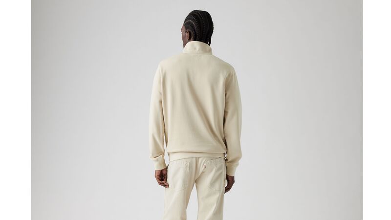 ORIGINAL HM 1/4 ZIP Erkek Beyaz Sweatshirt - 001TU