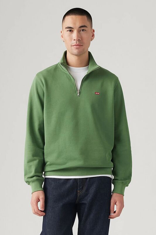 ORIGINAL HM 1/4 ZIP TR MYRTLE Erkek Yeşil Sweatshirt - L001TU