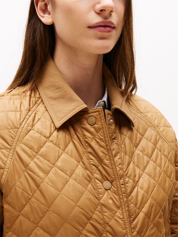 PADDED NYLON REG QUILTED COAT Kadın Kahverengi Parka - WW0WW46448