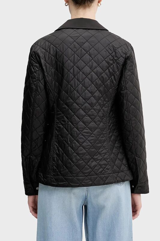 PADDED NYLON SLIM QUILTED JACKET Kadın Siyah Ceket - WW0WW45641