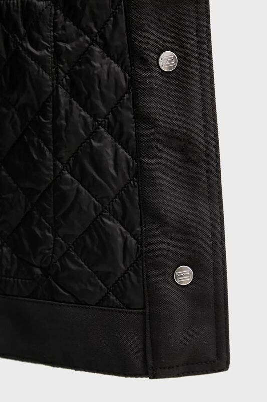 PADDED NYLON SLIM QUILTED JACKET Kadın Siyah Ceket - WW0WW45641