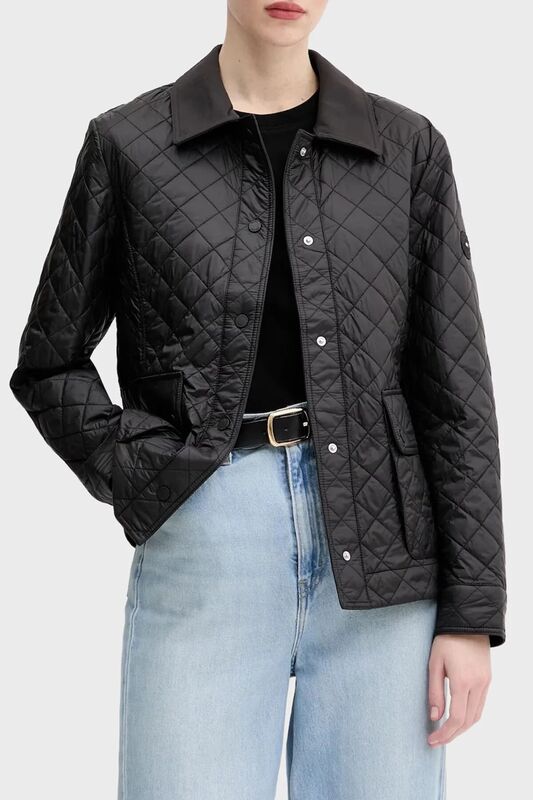 Tommy Hilfiger - PADDED NYLON SLIM QUILTED JACKET Kadın Siyah Ceket - WW0WW45641