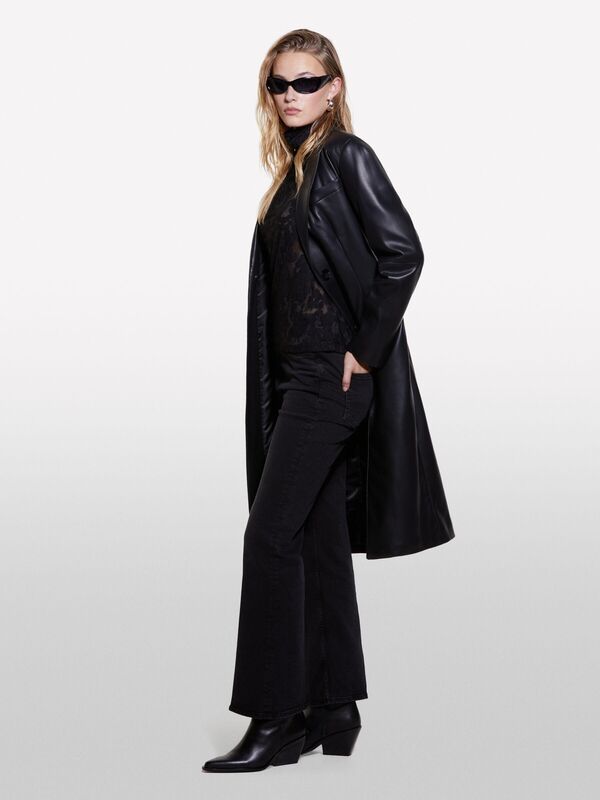 Pamuk Karışımlı Beş Cepli Geniş Paça Yüksek Bel Pantolon Kadın 800 Pantolon - 324A4STRLE03V