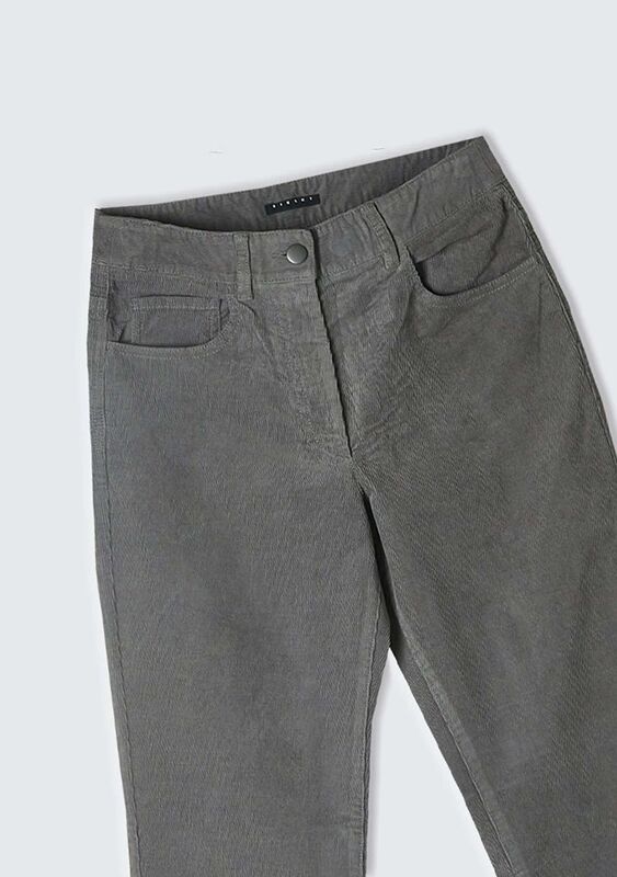 Pamuk Karışımlı Beş Cepli Normal Kesim Pantolon Kadın Gri Pantolon - 324A46C2LE02W