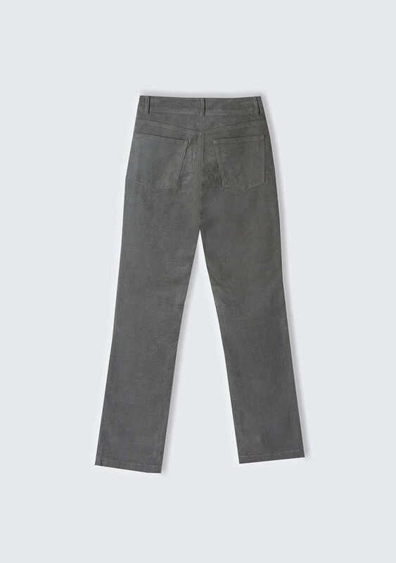 Pamuk Karışımlı Beş Cepli Normal Kesim Pantolon Kadın Gri Pantolon - 324A46C2LE02W