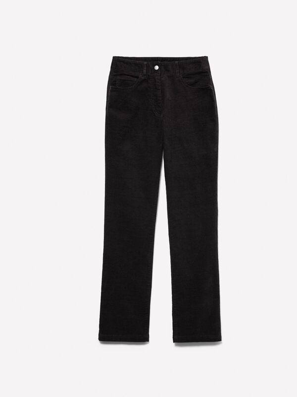 Pamuk Karışımlı Beş Cepli Normal Kesim Pantolon Kadın Siyah Pantolon - 324A46C2LE02W