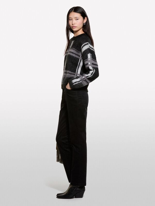 Pamuk Karışımlı Beş Cepli Normal Kesim Pantolon Kadın Siyah Pantolon - 324A46C2LE02W