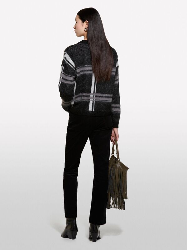 Sisley - Pamuk Karışımlı Beş Cepli Normal Kesim Pantolon Kadın Siyah Pantolon - 324A46C2LE02W